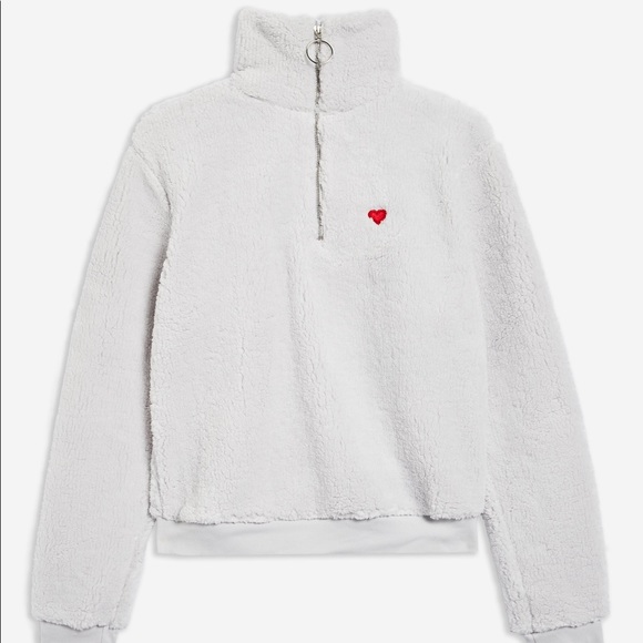 Topshop Fuzzy 1/4 Zip-up - Picture 2 of 5